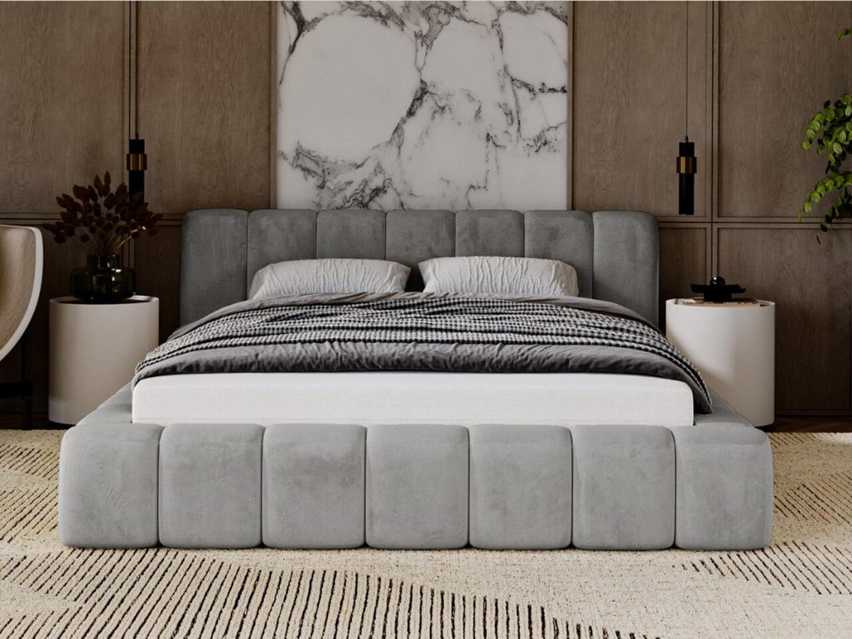 POLSTERBETT Ibiza 180x200 Grau - Naturfarben/Grau, Holz/Textil (180/200cm) - Graingold
