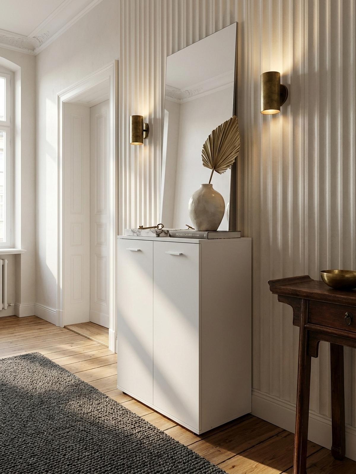 KOMMODE – Holz, mit Türen - Weiß, Holz/Kunststoff (71/104/35cm) - KADIMA DESIGN