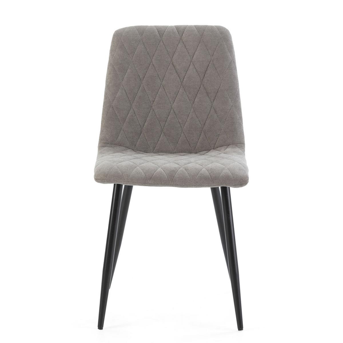STUHL 4er-Set Abril grauer Stoff - Grau, Textil/Metall (45/84/56cm) - VS Venta-stock