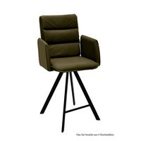 THEKENSTUHL drehbar (4er-Set) Diahann 52x109x60 Schwarz/Khaki - Dunkelgrün/Schwarz, Kunststoff (60/109/52cm) - 58aufmkessel
