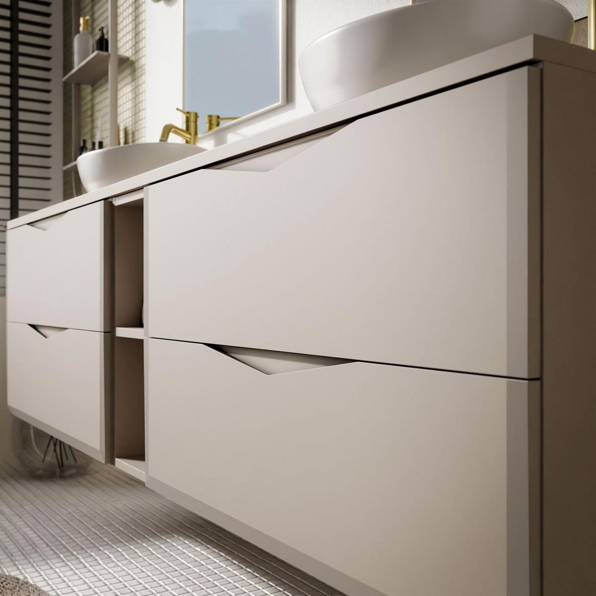 WASCHTISCHUNTERSCHRANK MIRA III 140 cm - Kaschmir, Holzwerkstoff (140/50/46cm) - Lookway