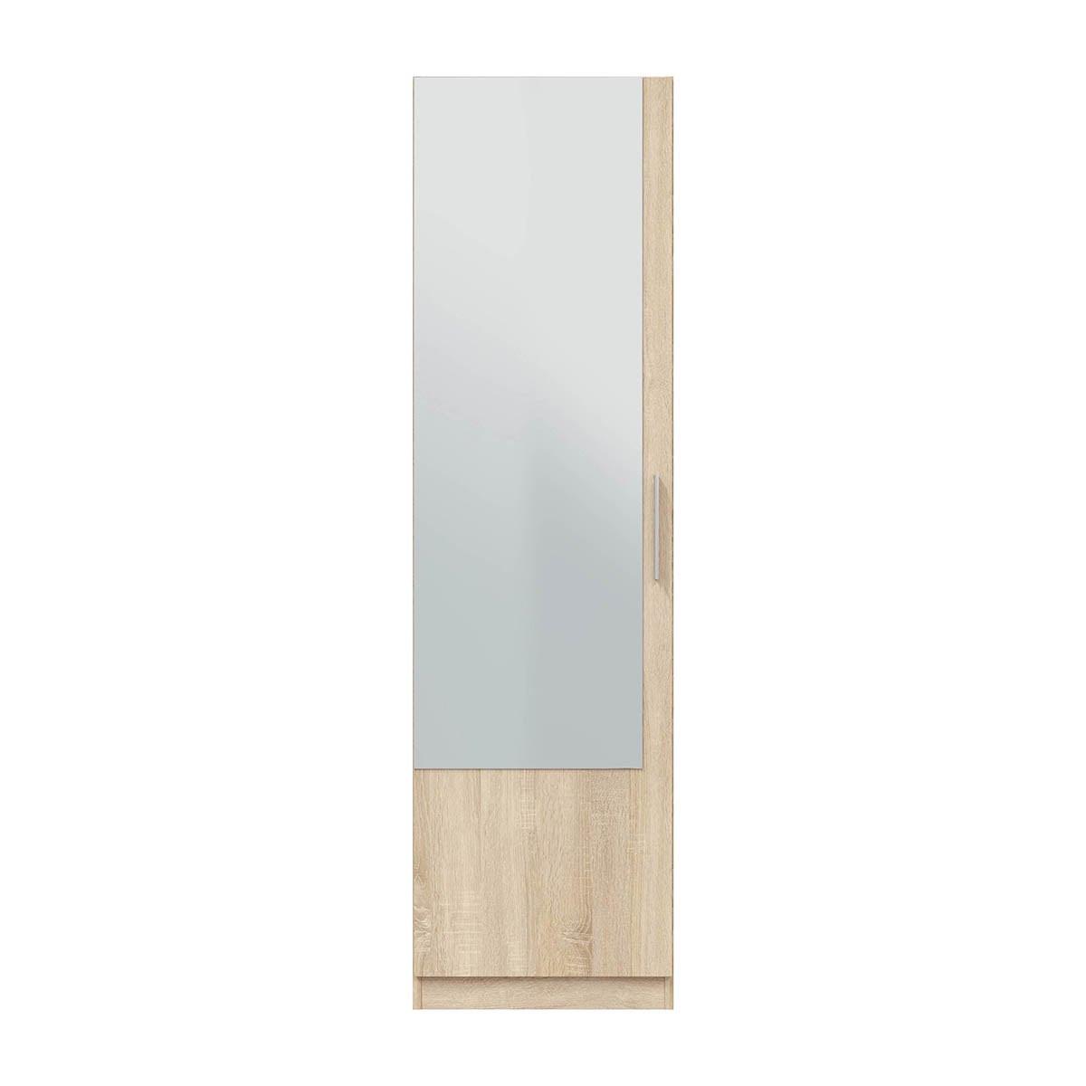 SCHUHSCHRANK, 1 Tür mit Spiegel - H180 cm - Eiche Artisan, Holzwerkstoff (22/180/6.5cm) - Calicosy