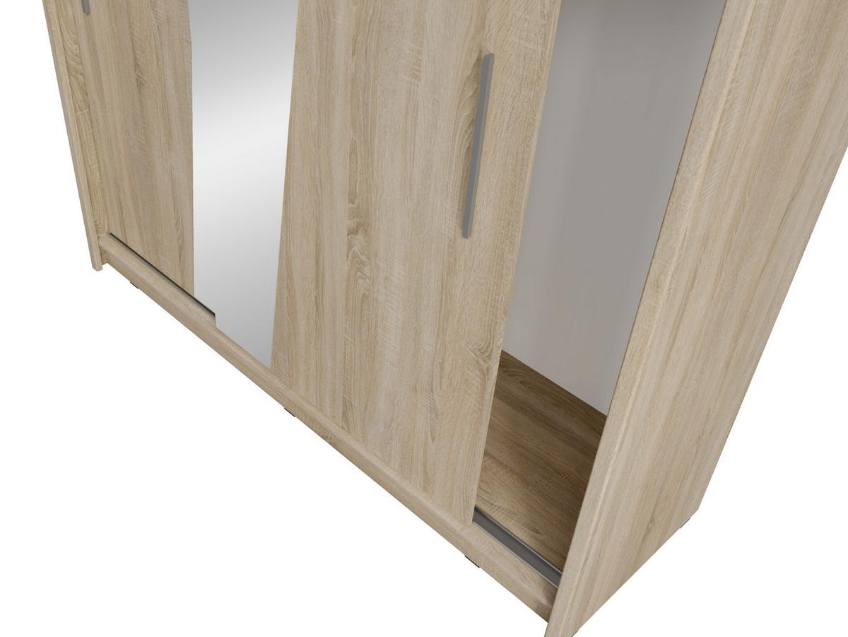 SCHWEBETÜRENSCHRANK RANOR 200/215/62,5cm 2-türig mit Spiegel Sonoma Eiche - Sonoma Eiche, Holzwerkstoff (200/215/62.5cm) - MASSENO