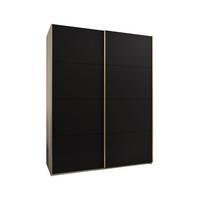 SCHWEBETÜRENSCHRANK 245,5/190/64 2-türig - Goldfarben/Schwarz, Holz/Metall (190/245/64cm) - Abiks Möbel