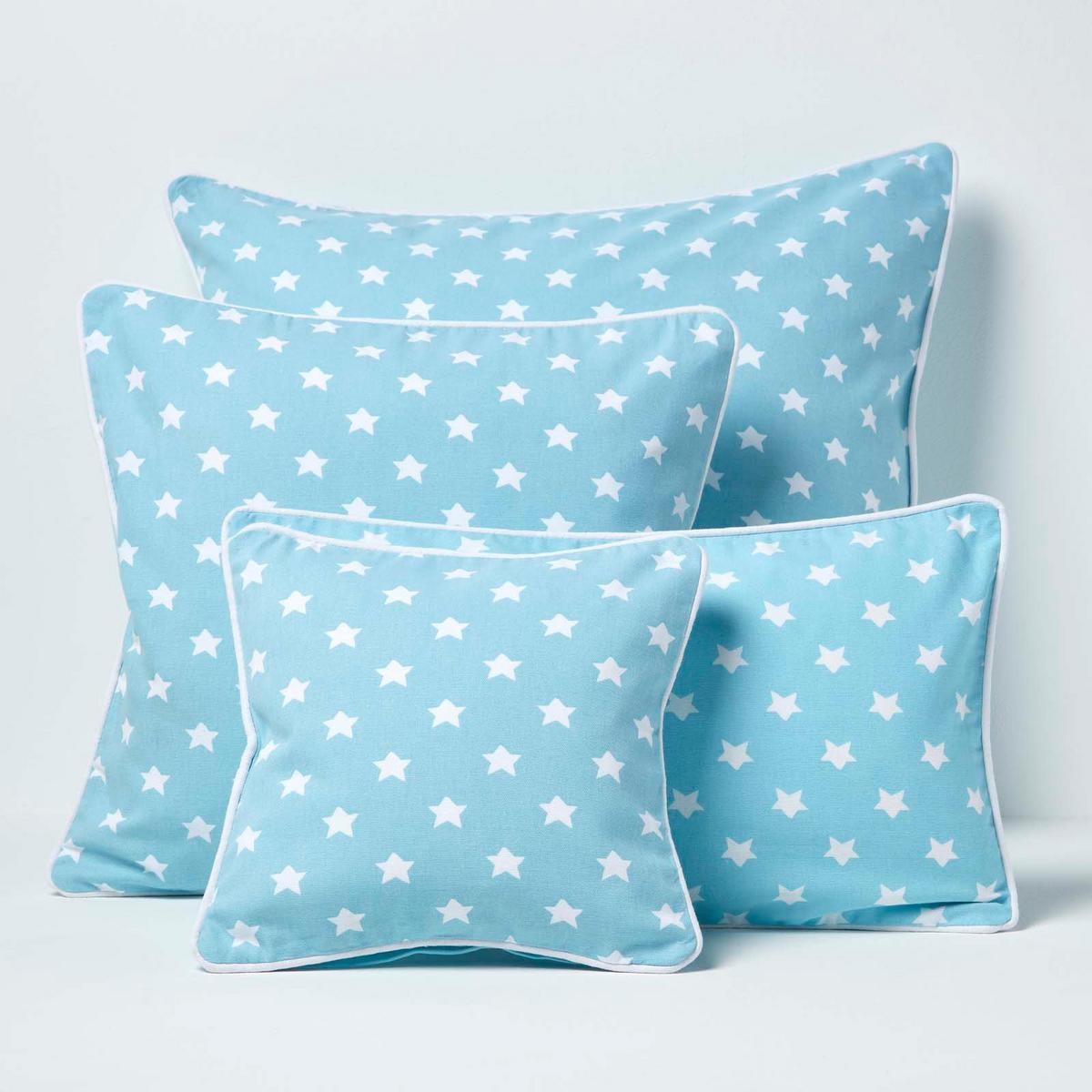 KISSENHÜLLE Sterne 30/30 cm, 100% Baumwolle - Blau, Textil (30/30cm) - Homescapes
