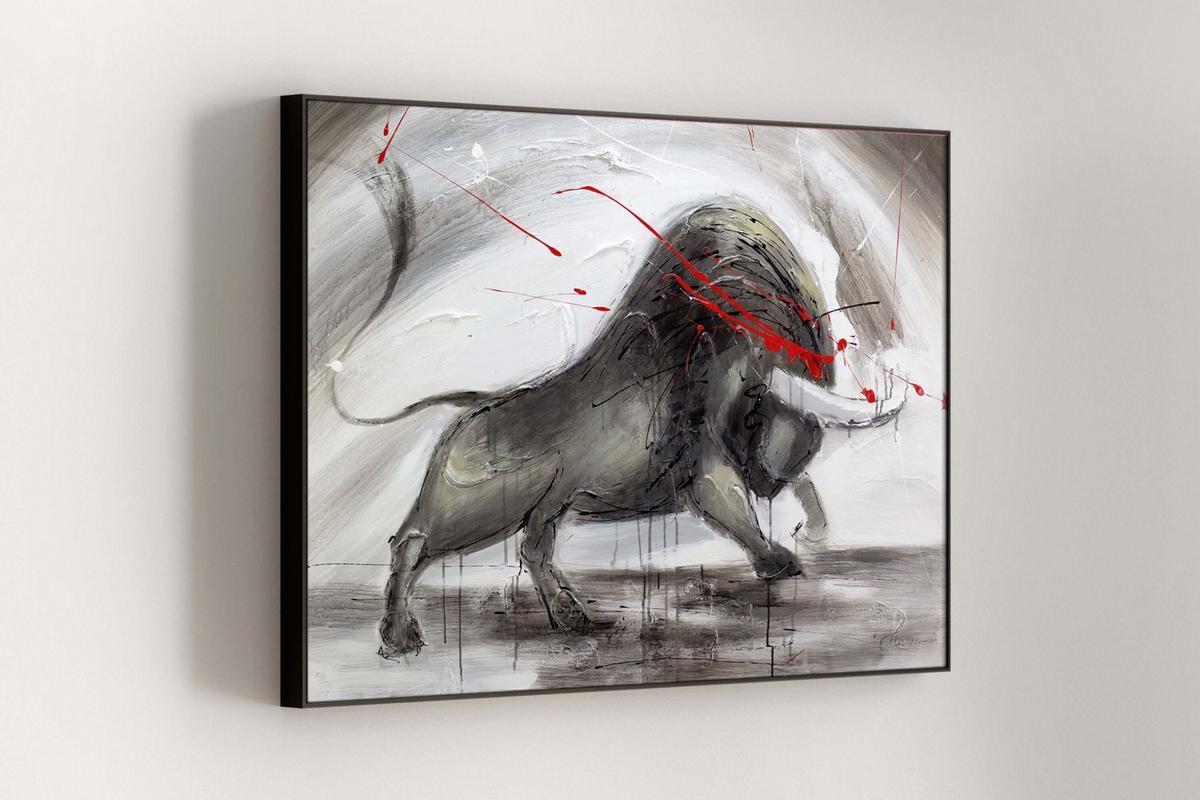ÖLGEMÄLDE 120/80 cm - Grau, Holz/Textil (120/80cm) - KUNSTLOFT
