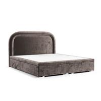 POLSTERBETT Harmony mit Stauraum 140/200 cm Braun im Lotta Stoff - Chromfarben/Braun, Holz/Holzwerkstoff (140/200cm) - AltaBeds