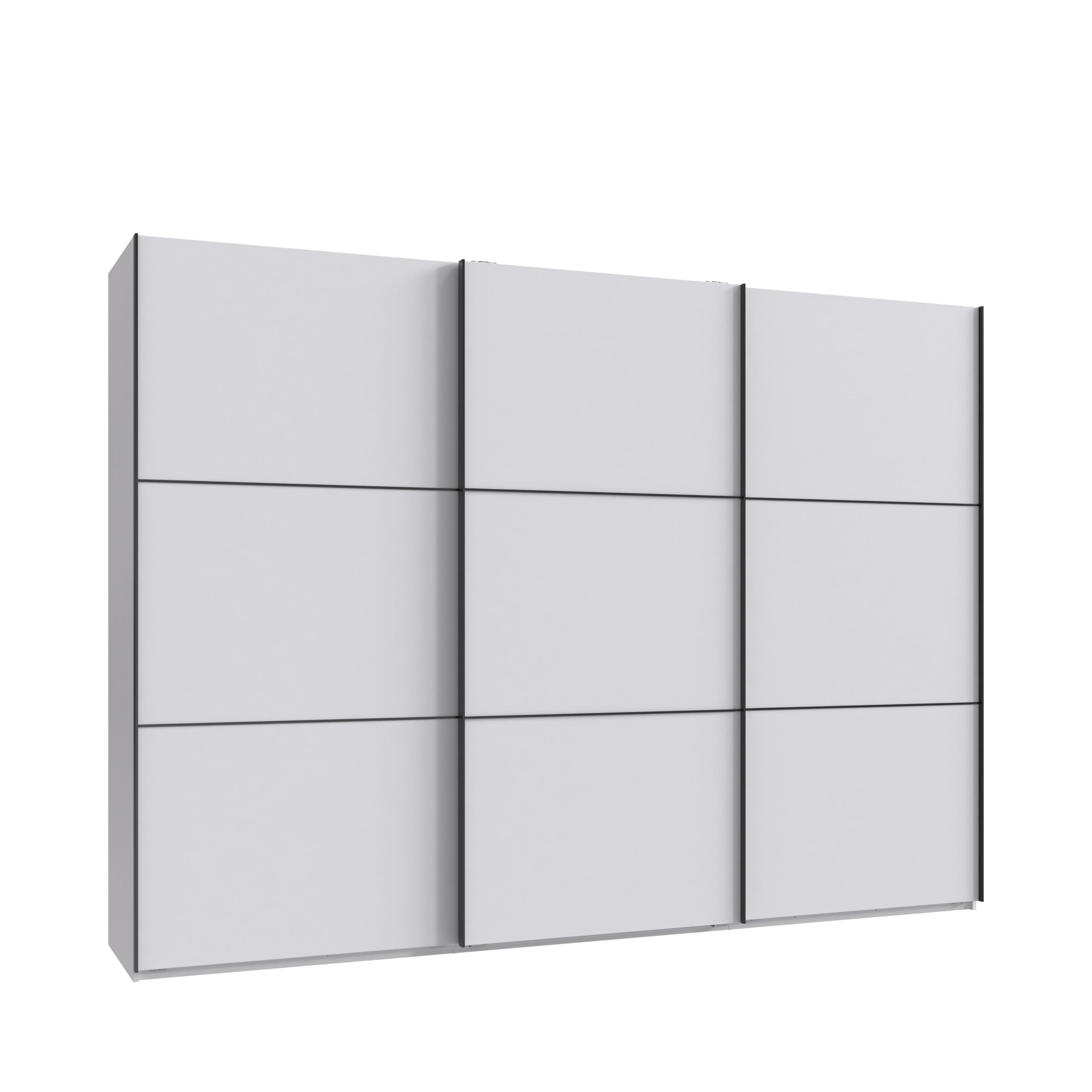 SCHWEBETÜRENSCHRANK 3-türig B300/H216/T65 cm in Weiß, Kleiderschrank inkl. Vollausstattung / 22016 - Rot/Weiß, Holzwerkstoff/Metall (300/216/65cm) - luma-home