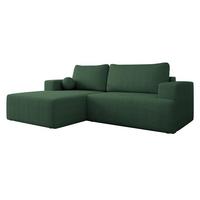 ECKSOFA Mivo Cord, Seite: Links - Schwarz/Grün, Holz/Kunststoff (266/163cm) - MIRJAN24