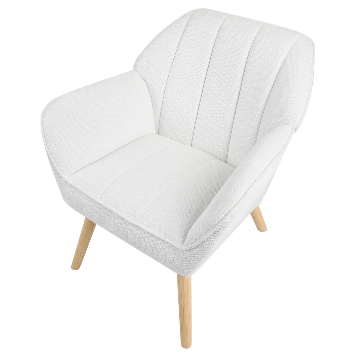 SESSEL Stoff Weiß Torud - Weiß, Textil (79/76/72cm) - Beliani