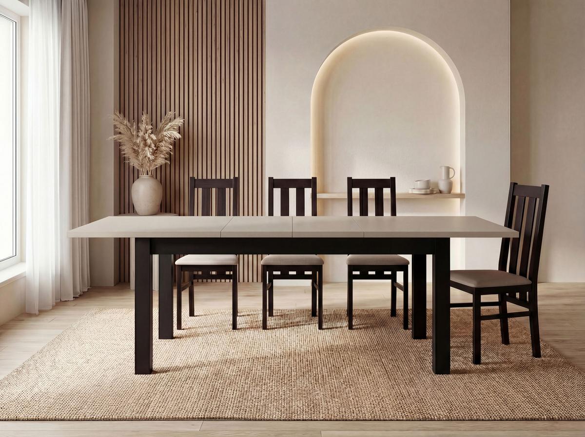 ESSTISCH Lindberg ausziehbar verlängerbar rechteckig, Kaschmir 160-240/90/77 cm - Kaschmir/Beige, Holz/Holzwerkstoff (90/240/76.5cm) - WFL GROUP