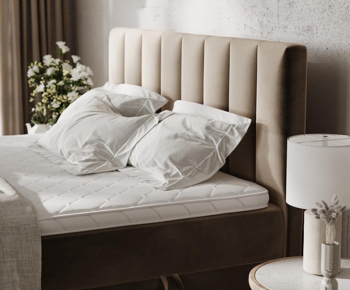 BOXBETT Bari 200/200 cm Taupe im Paros Stoff - Taupe, Holz/Holzwerkstoff (200/200cm) - AltaBeds