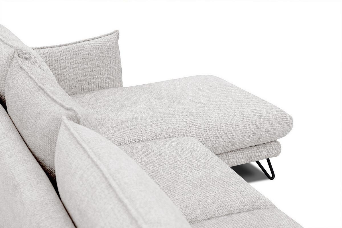 ECKSOFA HOSTEN 4-Sitzer, creme - Creme/Schwarz, Holzwerkstoff/Textil (269/158cm) - Wozimo