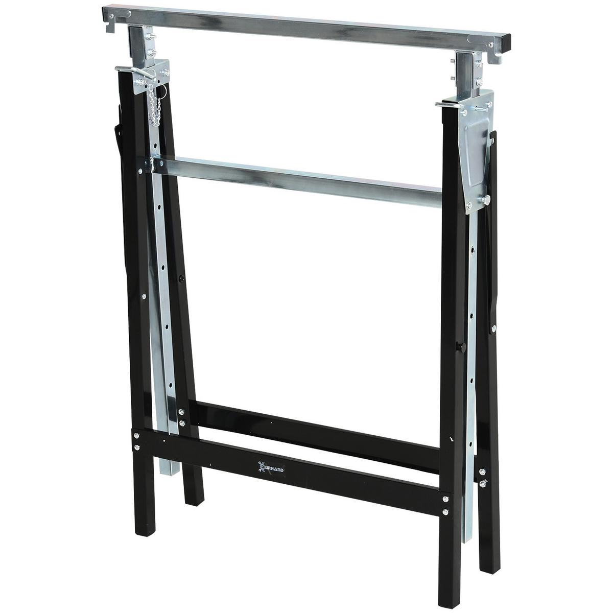 SÄGEBOCK, Arbeitsbock, Metall, Schwarz - Schwarz, Metall (68/56/80cm) - DURHAND