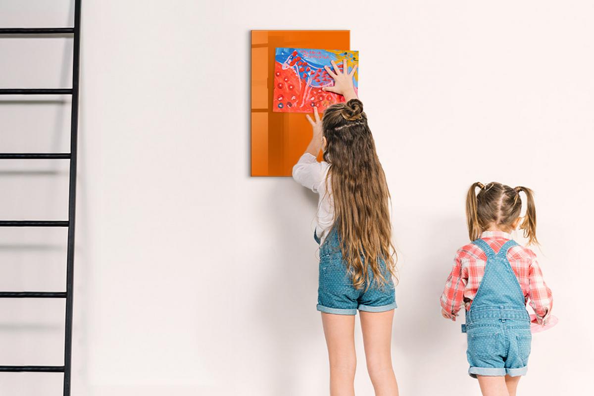 MAGNETTAFEL 40x60 Orange schwarzer Marker - Orange, Glas (40/0.4/60cm) - TULUP