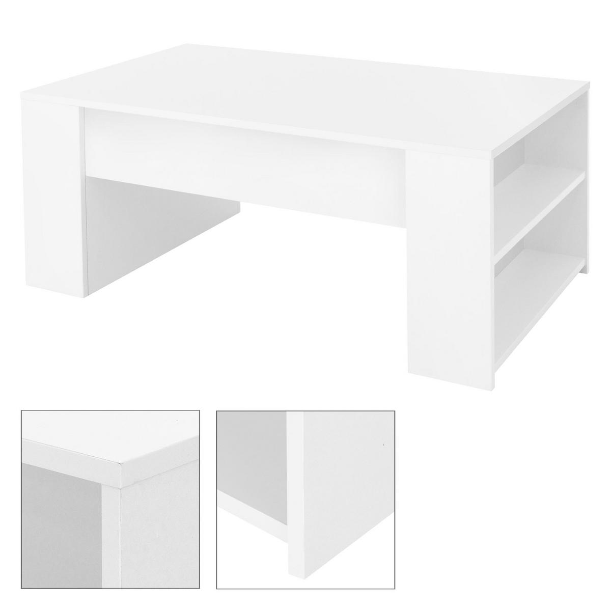 COUCHTISCH 100x60x42 cm Weiß aus Holz - Weiß, Holzwerkstoff (100/60/42cm) - ML-DESIGN