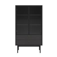 VITRINE Olar II Holzoptik Esche Portland Schwarz 85 cm - Goldfarben/Schwarz, Holzwerkstoff/Metall (85/150/41cm) - Selsey
