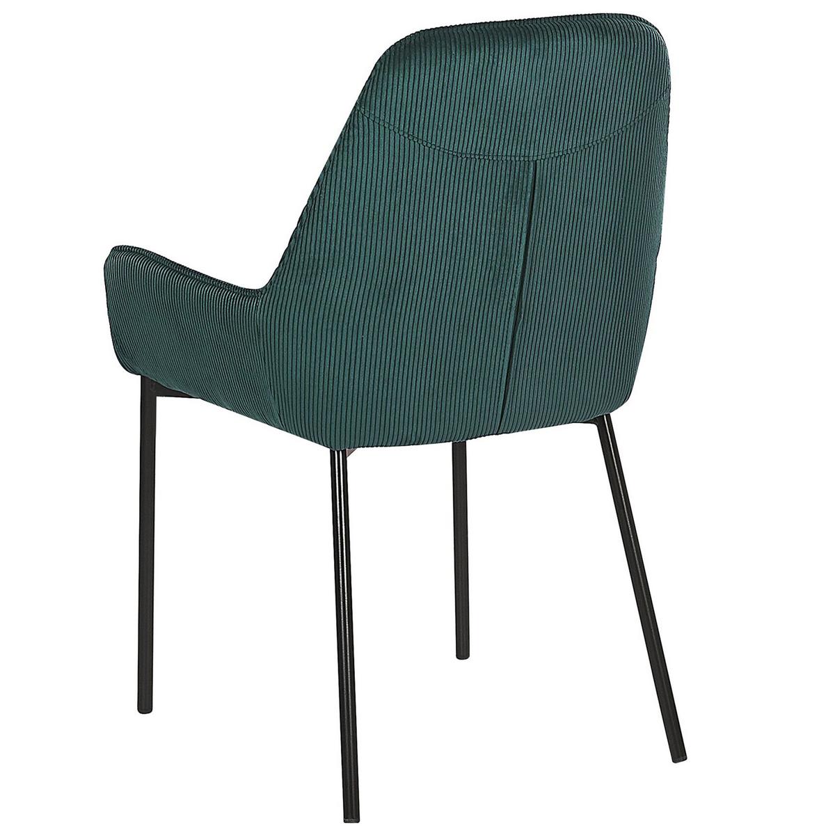 ESSZIMMERSTUHL 2er-Set Cord Grün Loverna - Grün, Textil/Metall (46/89/54cm) - Beliani
