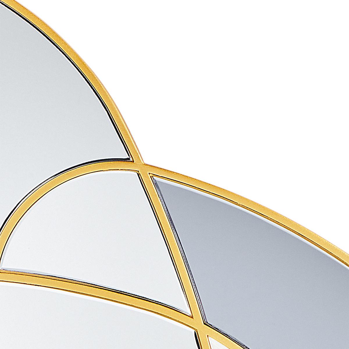 WANDSPIEGEL 99/89 cm Gold Tailly - Blau/Goldfarben, Glas (99/89/2cm) - Beliani