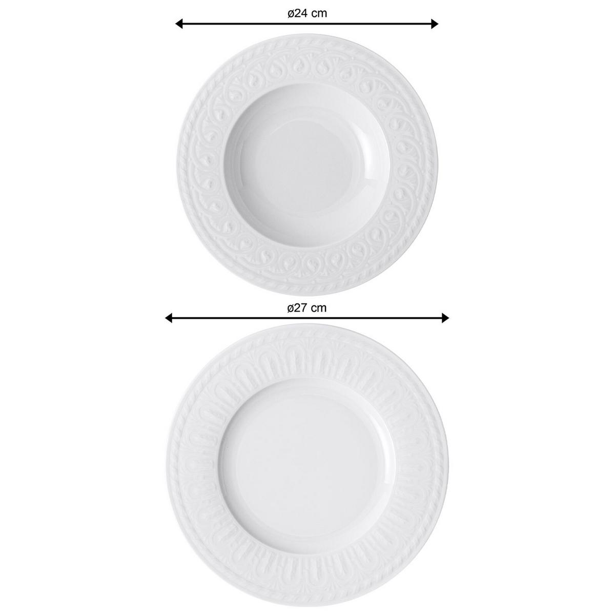 TAFELSERVICE Cellini weiß 12-tlg. - Weiß, Keramik (2/2/2cm) - Villeroy & Boch