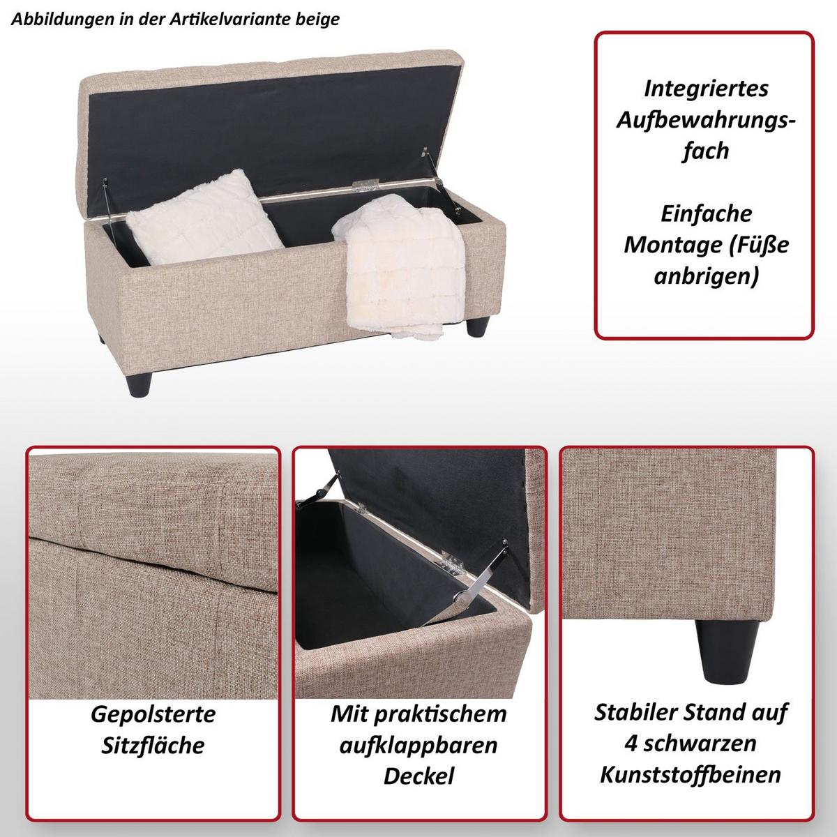 AUFBEWAHRUNGS-TRUHE Beige - Beige, Textil (114/45/45cm) - MCW