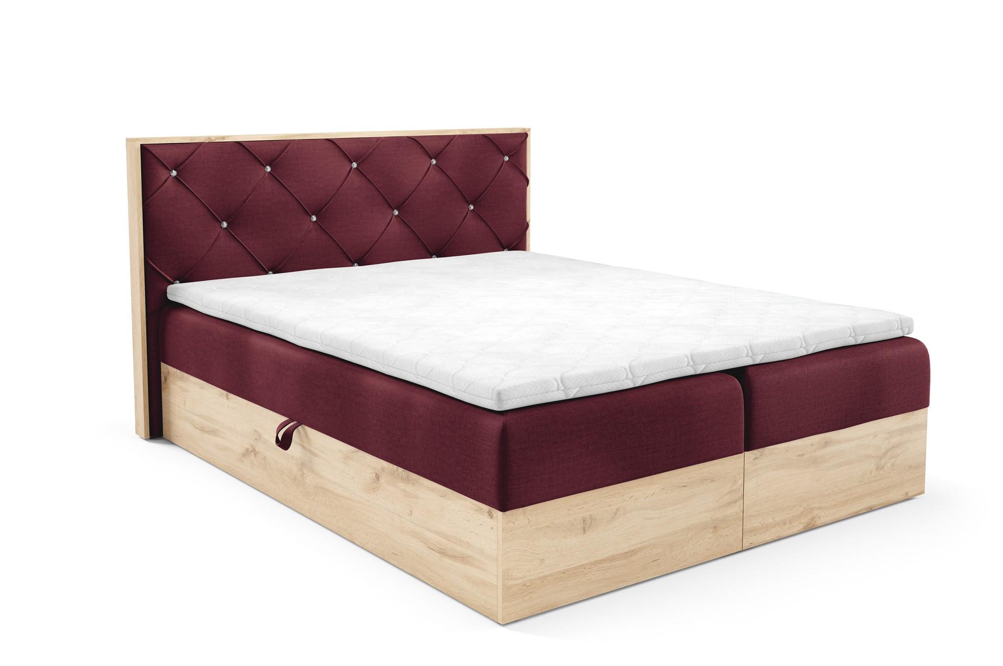BOXBETT Helios Premium - Bordeaux, Holzwerkstoff/Textil (120/220cm) - Fun Möbel