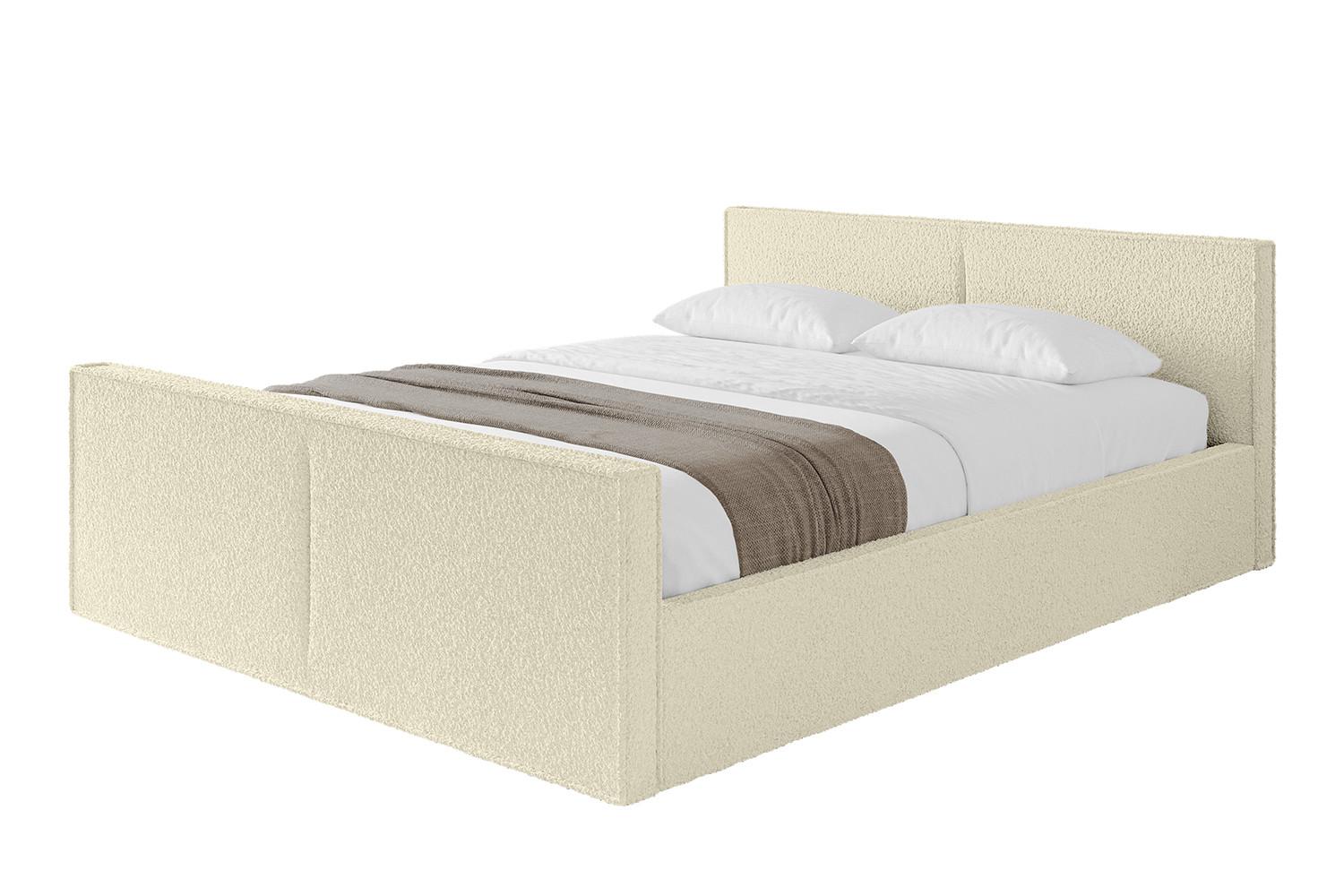 POLSTERBETT mit Bettkasten, Fußteil und Lattenrost, Boxbett ohne Matratze - EMMI-Z-V1 180x200 Beige - Taupe, Holzwerkstoff/Textil (180/200cm) - ALTDECOR
