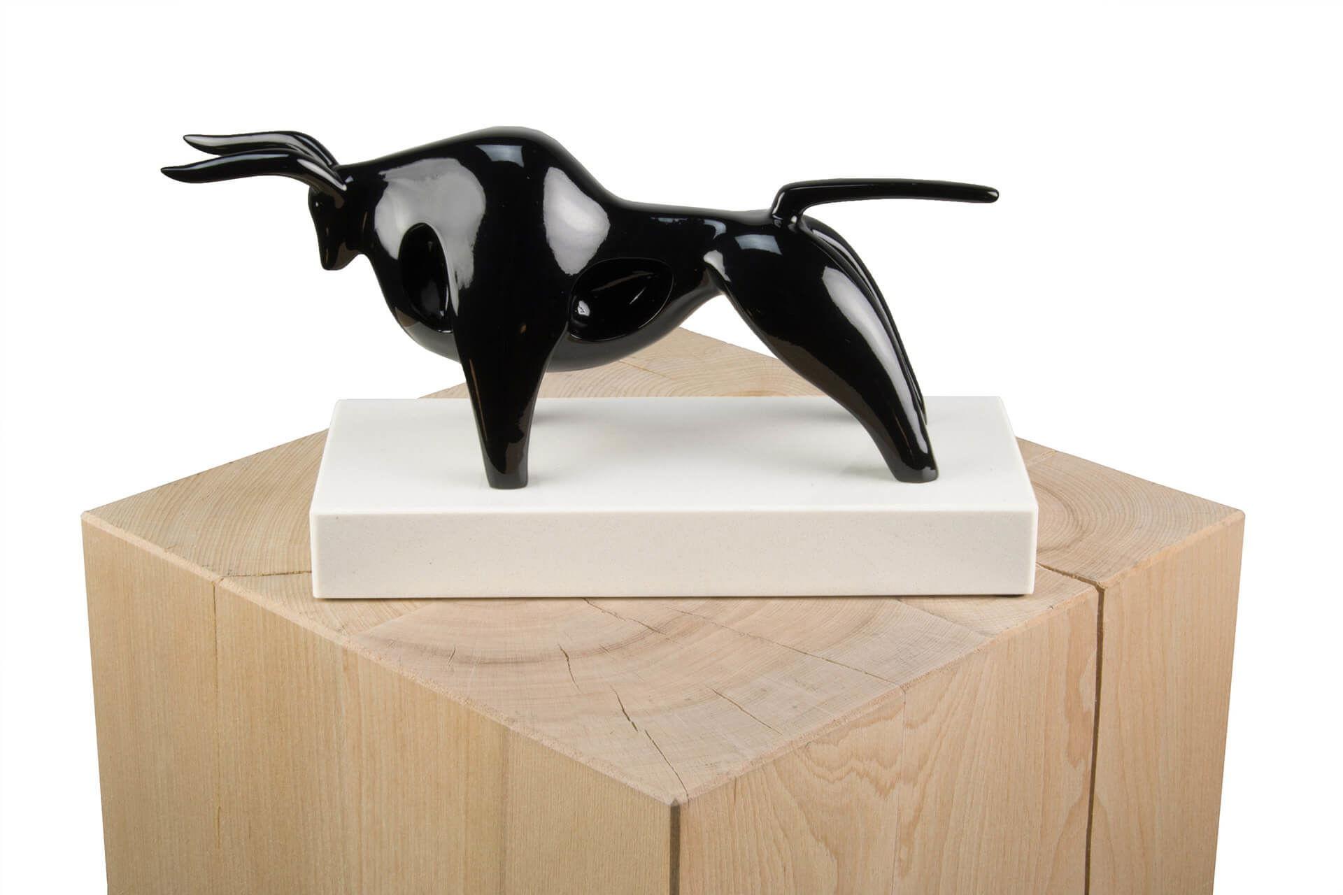 SKULPTUR Schwarz 28/16 cm - Schwarz, Stein (1.95/16/10cm) - KUNSTLOFT