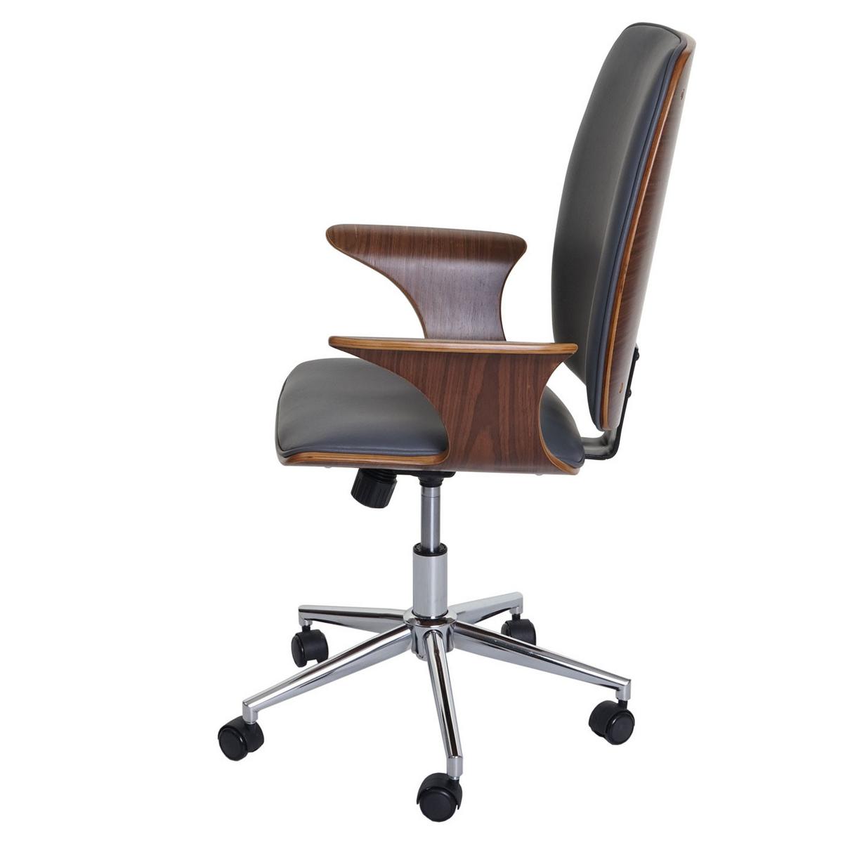 BÜROSTUHL Walnuss Dekor, Grau - Walnussfarben/Grau, Holz (66/101/67cm) - MCW