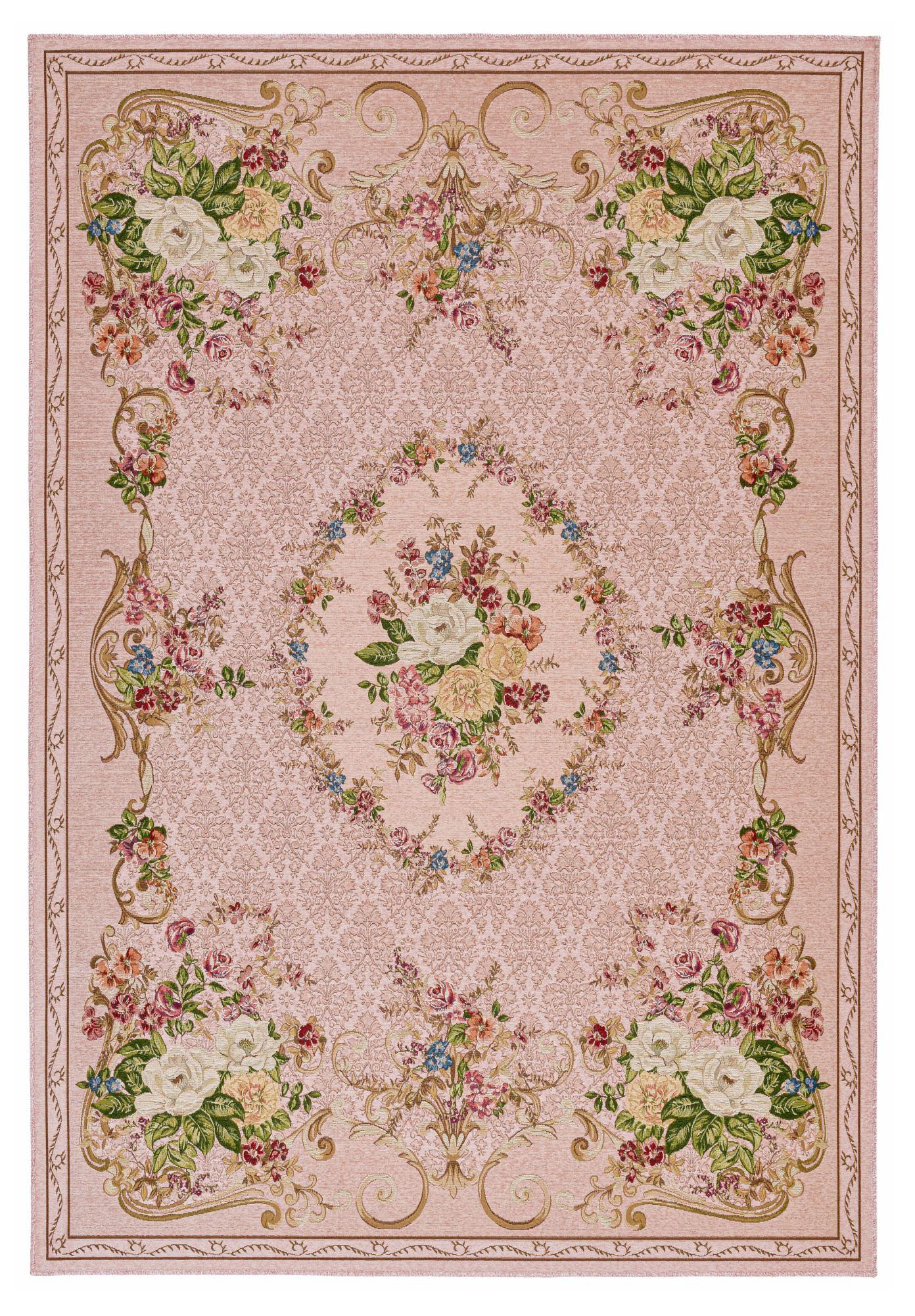 FLACHWEBTEPPICH Flomi Florence 80x150 cm - Rosa, Textil (80/150cm) - THEKO