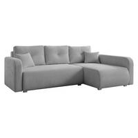 ECKSOFA Viena Cord, Seite: Rechts - Silberfarben/Hellgrau, Holz/Kunststoff (145/234cm) - MIRJAN24