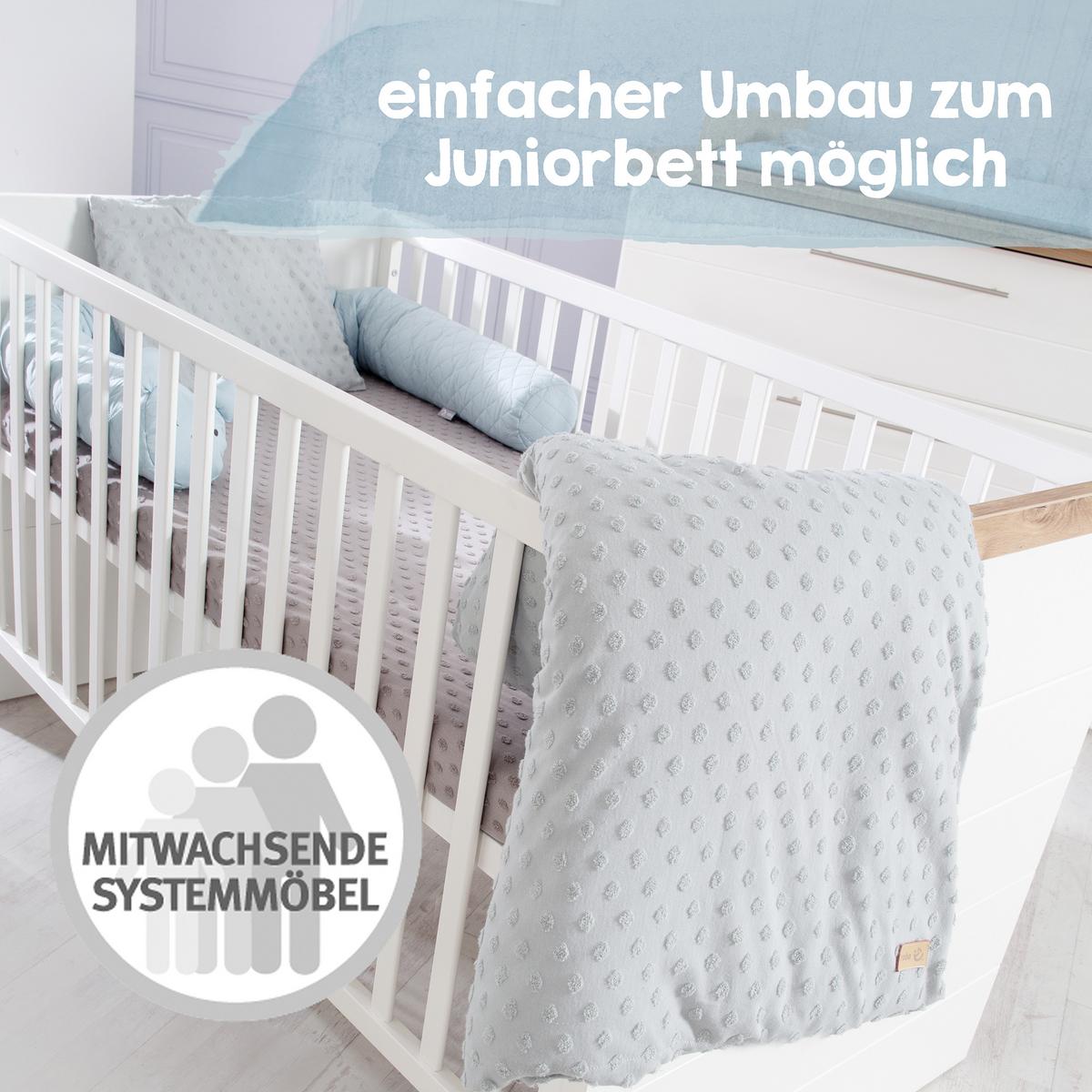 BABYBETT Nele 70 x 140 cm - Weiß, Holzwerkstoff (70/140cm) - Roba
