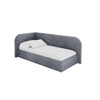 EINZELLBETT Jugendbett mit Bettkasten und Matratze H3/H4, Rechts - JAXY 80x200 Grau - Blaugrau, Holzwerkstoff/Textil (80/200cm) - ALTDECOR