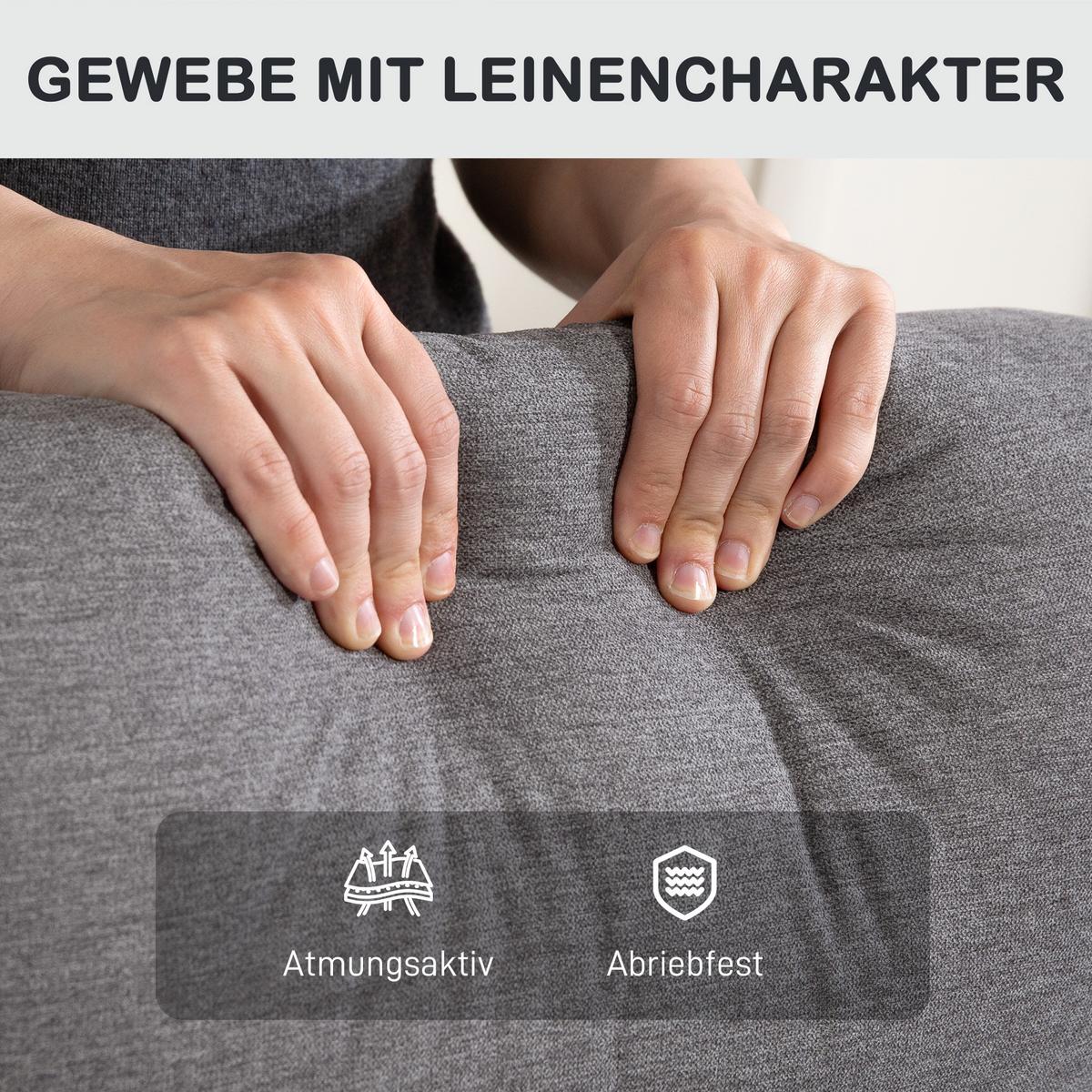 RELAXSESSEL, Fernsehsessel mit Liegefunktion, Gepolstert TV-Sessel mit Fußteil - Dunkelgrau, Kunststoff (76/103/93cm) - HOMCOM