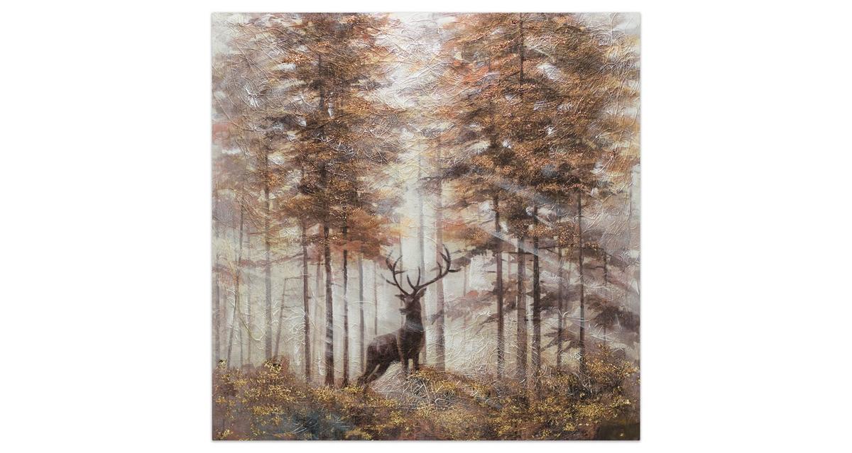 ACRYLBILD HANDGEMALT 80/80 cm - Beige/Braun, Holz/Textil (80/80cm) - KUNSTLOFT