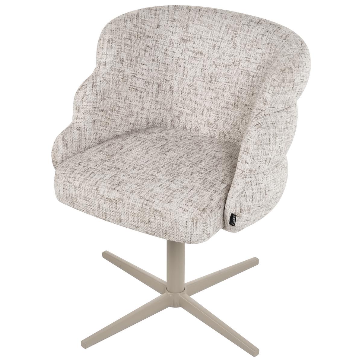 ESSZIMMERSTUHL drehbar Stoff Hellbeige Youngstown - Beige, Textil/Metall (59/78/63cm) - Beliani
