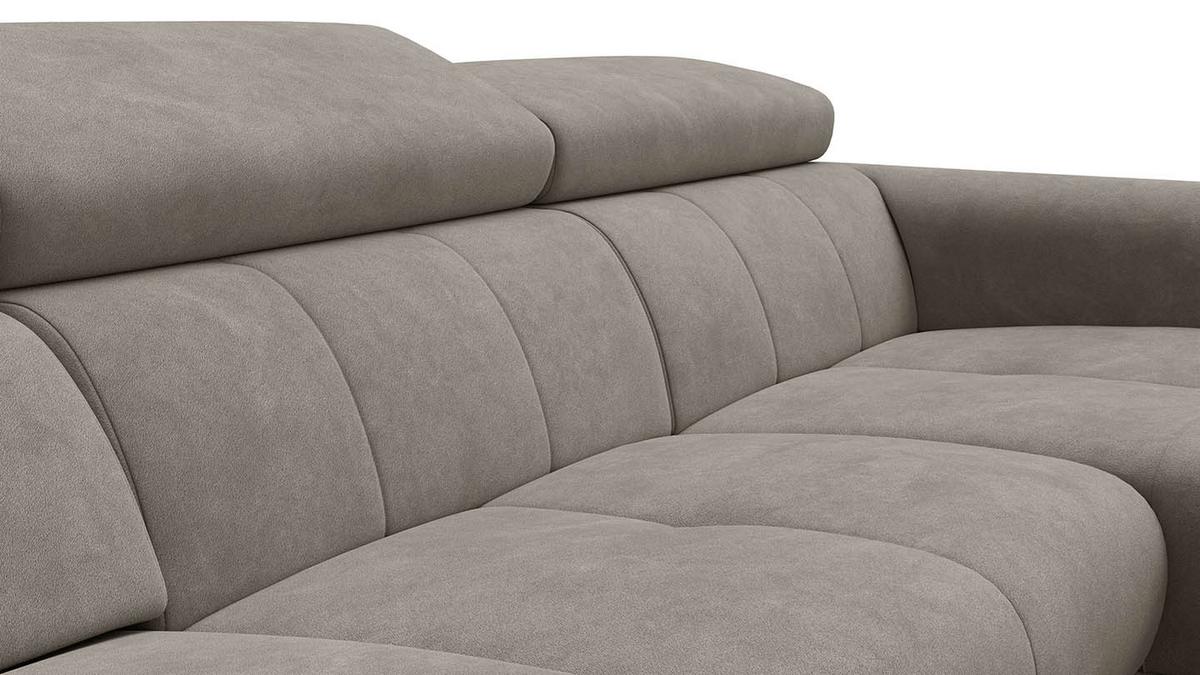ECKSOFA RODEN 4-Sitzer mit Relax, beige, Veloursstoff - Beige, Holz/Textil (268/92cm) - Wozimo
