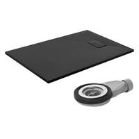 DUSCHWANNE 120x80 cm Schwarz mit Ablaufgarnitur aus SMC - Schwarz, Kunststoff (80/3/120cm) - LuxeBath