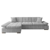 ECKSOFA Montana Cord, Seite: Links - Hellgrau, Holz/Textil (278/161cm) - MIRJAN24