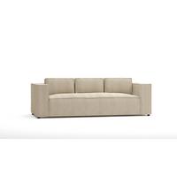 3-SITZER-SOFA Nova Beige Cord - Beige/Schwarz, Holz/Kunststoff (230/64/92cm) - S-Style Möbel