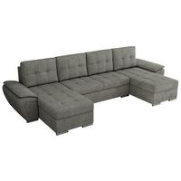 WOHNLANDSCHAFT UMBRIA U Grau Stukture - Grau, Textil/Metall (336/85/157cm) - MKS