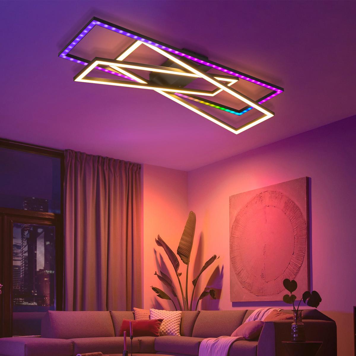 LED-DECKENLEUCHTE Jovarn 23.5/23.5/13.5 cm - Schwarz, Metall (23.5/23.5/13.5cm) - ZMH