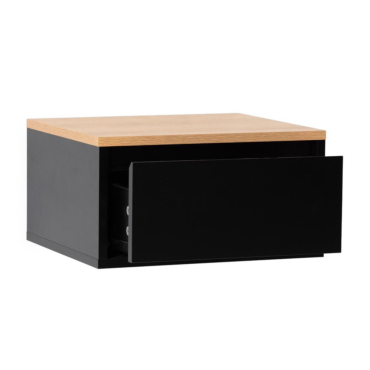 NACHTTISCH schwebende Desi Schwarz/Eiche - Schwarz, Holzwerkstoff (40/21/35cm) - VS Venta-stock