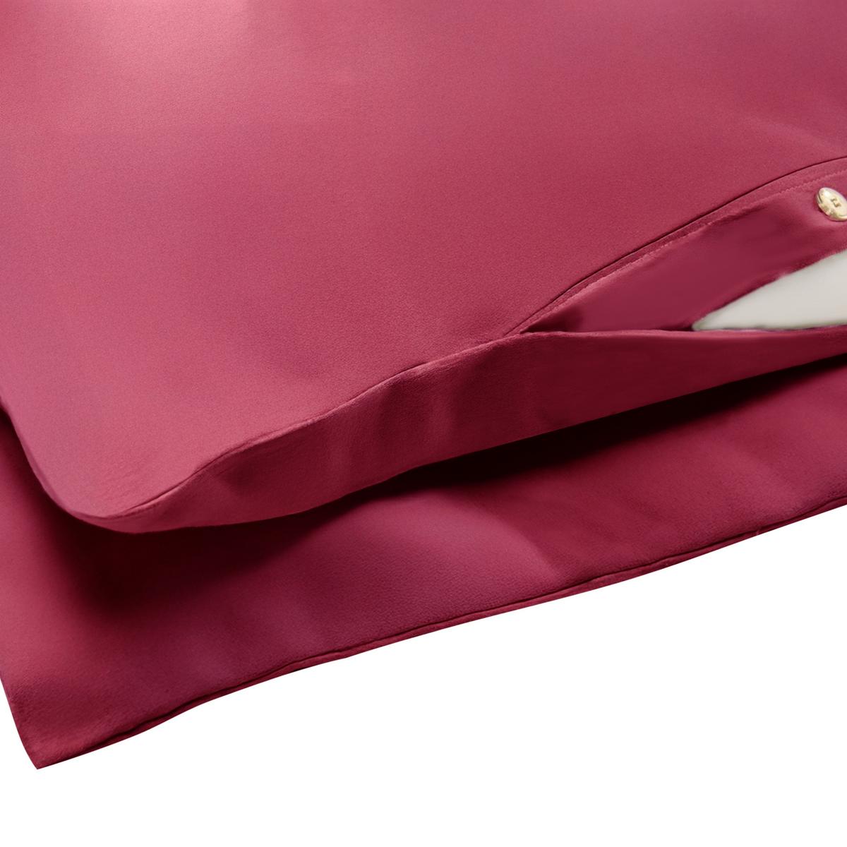 BETTWÄSCHE-SET 200/200 cm Baumwollsatin Burgunderrot Parkrose - Dunkelrot, Textil (200/200cm) - Beliani