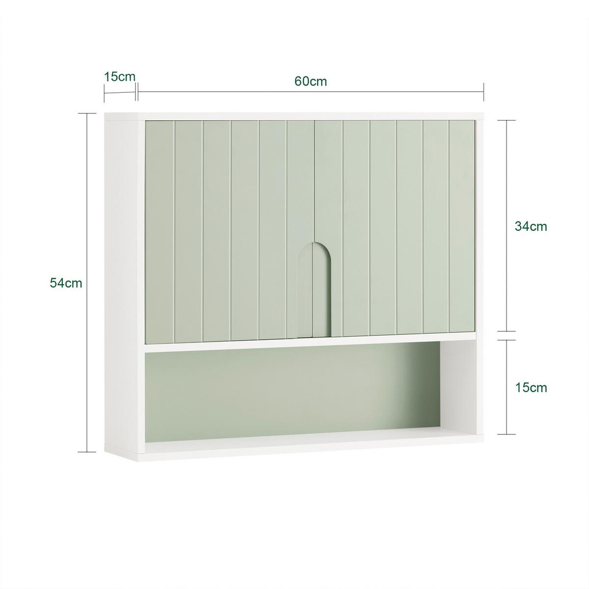 HÄNGESCHRANK Grün - Weiß/Grün, Holzwerkstoff (60/54/15cm) - SoBuy