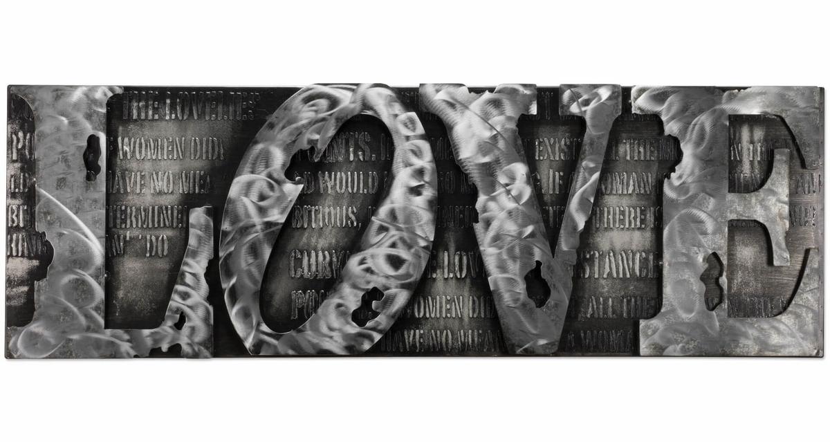METALLBILD Grau 144/44 cm - Grau, Metall (6/44cm) - KUNSTLOFT