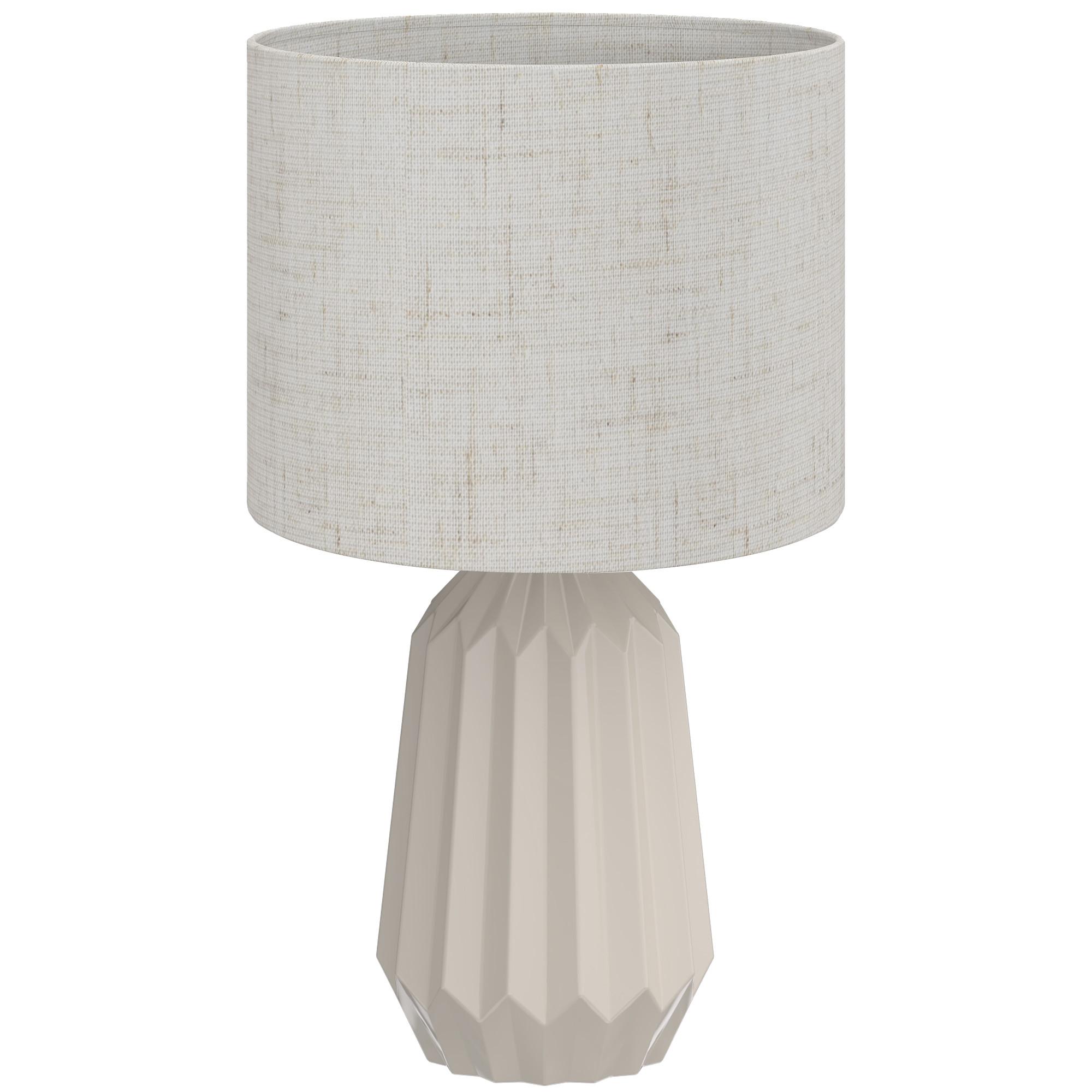 TISCHLAMPE Keramik Leinen Beige - Beige, Keramik (22/22/39cm) - HOMCOM