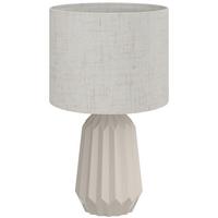 TISCHLAMPE Keramik Leinen Beige - Beige, Keramik (22/22/39cm) - HOMCOM