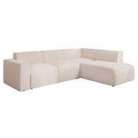 ECKSOFA ZAVO Rechts Feiner Mischstoff in Creme - Creme, Kunststoff/Textil (310/218cm) - Idohome