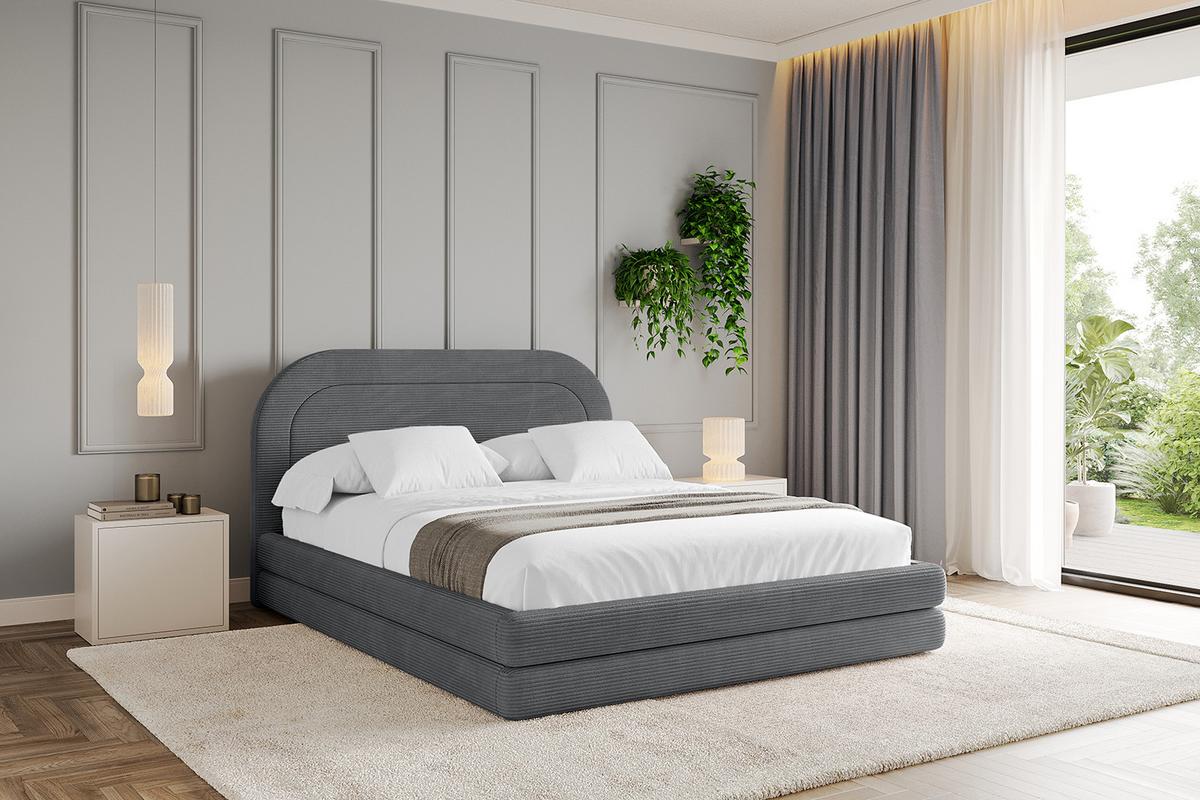 POLSTERBETT mit Bettkasten und Lattenrost, Bett mit Matratze H3/H4 - LERIS 180x200 Dunkelgrau - Anthrazit, Holzwerkstoff/Textil (180/200cm) - ALTDECOR